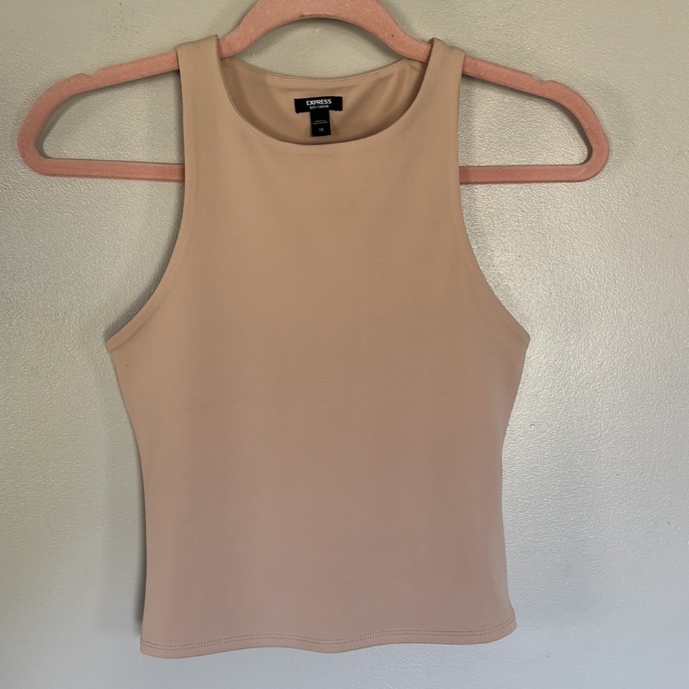 Express Body Contour High Compression High Neck Cropped Tank - XS